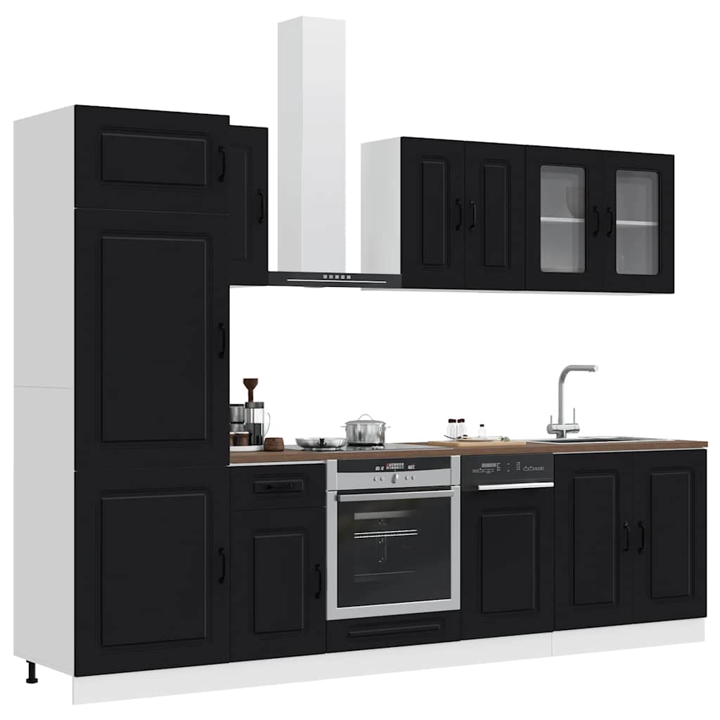 vidaXL 8 Piece Kitchen Cabinet Set "Kalmar" Black Engineered Wood 3