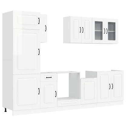 vidaXL 8 Piece Kitchen Cabinet Set "Kalmar" High Gloss White 2