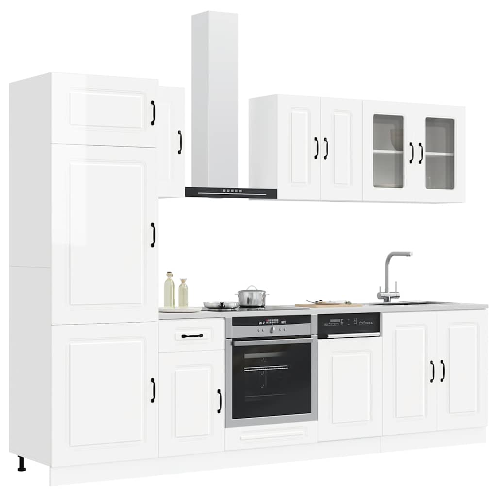 vidaXL 8 Piece Kitchen Cabinet Set "Kalmar" High Gloss White 3