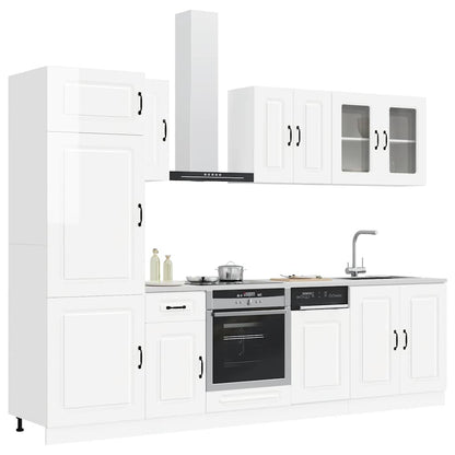 vidaXL 8 Piece Kitchen Cabinet Set "Kalmar" High Gloss White 3