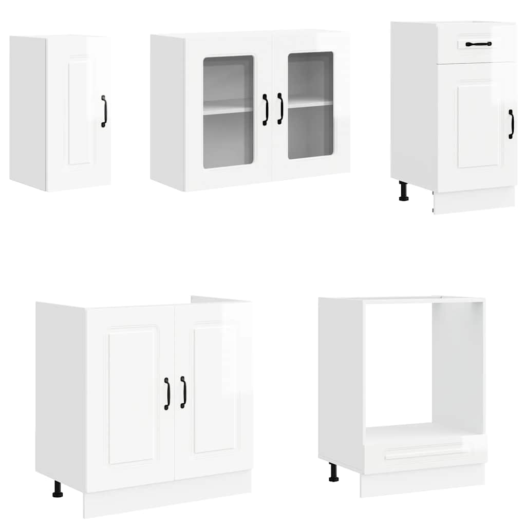 vidaXL 8 Piece Kitchen Cabinet Set "Kalmar" High Gloss White 4