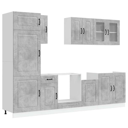 vidaXL 8 Piece Kitchen Cabinet Set "Kalmar" Concrete Grey Engineered Wood 2