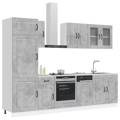 vidaXL 8 Piece Kitchen Cabinet Set "Kalmar" Concrete Grey Engineered Wood 3