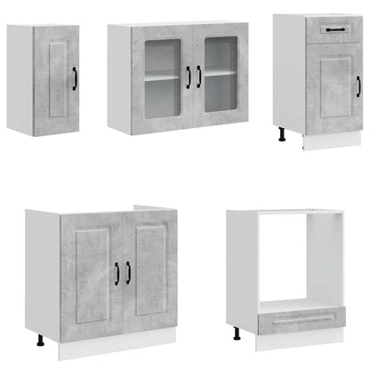 vidaXL 8 Piece Kitchen Cabinet Set "Kalmar" Concrete Grey Engineered Wood 4