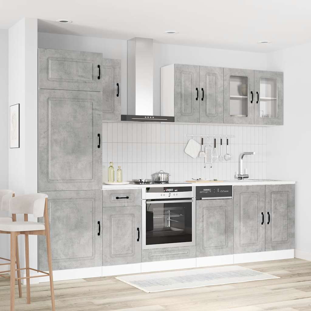 vidaXL 8 Piece Kitchen Cabinet Set "Kalmar" Concrete Grey Engineered Wood 1