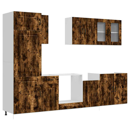 vidaXL 8 Piece Kitchen Cabinet Set "Kalmar" Smoked Oak Engineered Wood 2