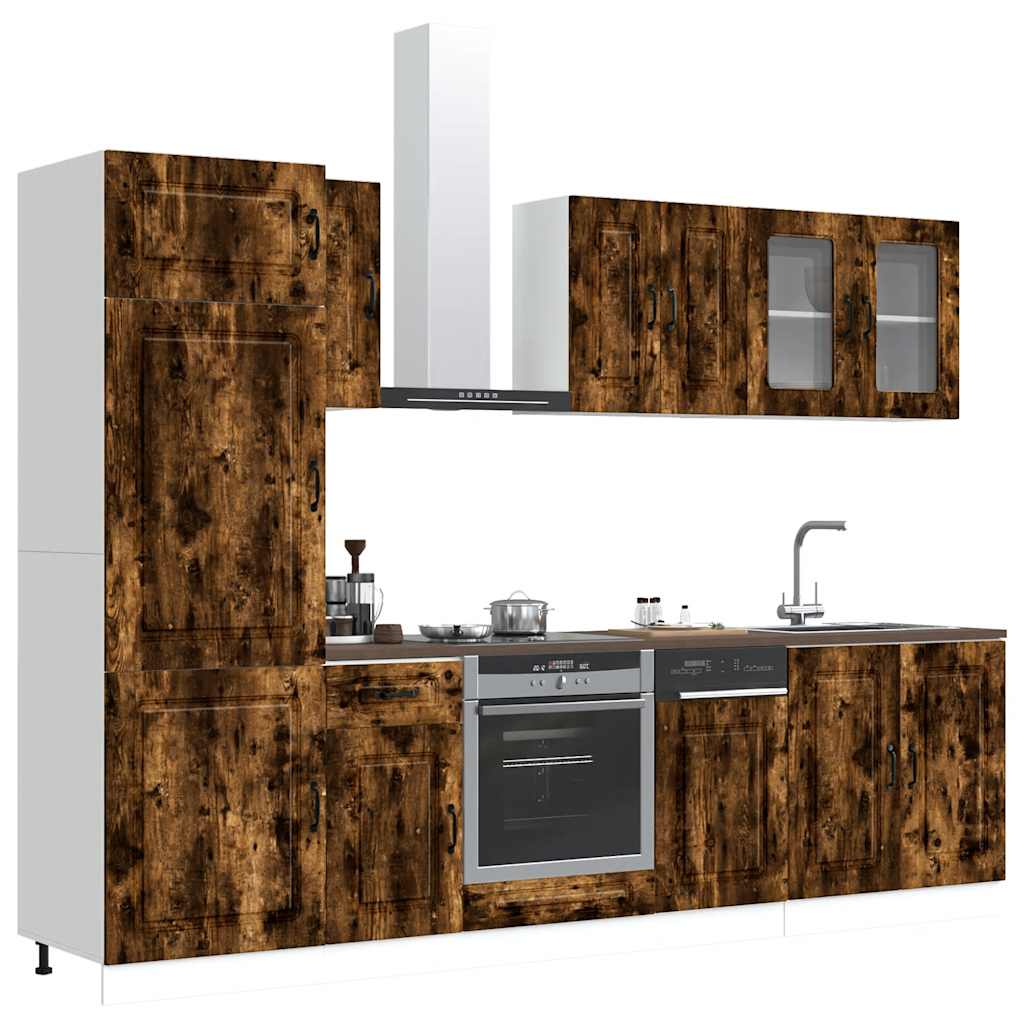 vidaXL 8 Piece Kitchen Cabinet Set "Kalmar" Smoked Oak Engineered Wood 3