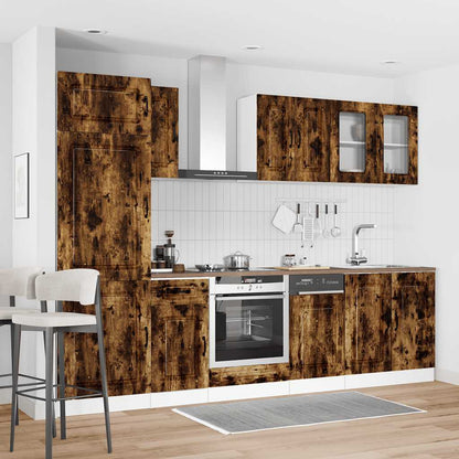 vidaXL 8 Piece Kitchen Cabinet Set "Kalmar" Smoked Oak Engineered Wood 1