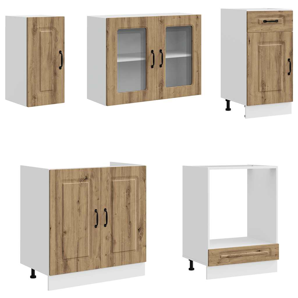 vidaXL 8 Piece Kitchen Cabinet Set "Kalmar" Artisan Oak Engineered Wood 4