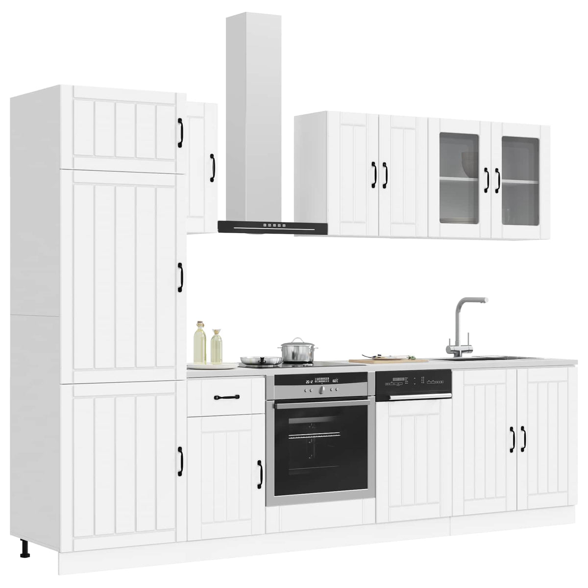 8 Piece Kitchen Cabinet Set "Lucca" Engineered Wood White