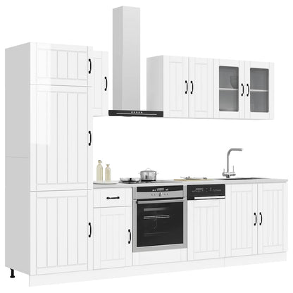 vidaXL 8 Piece Kitchen Cabinet Set "Lucca" High Gloss White Engineered Wood 3