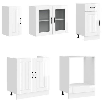 vidaXL 8 Piece Kitchen Cabinet Set "Lucca" High Gloss White Engineered Wood 4