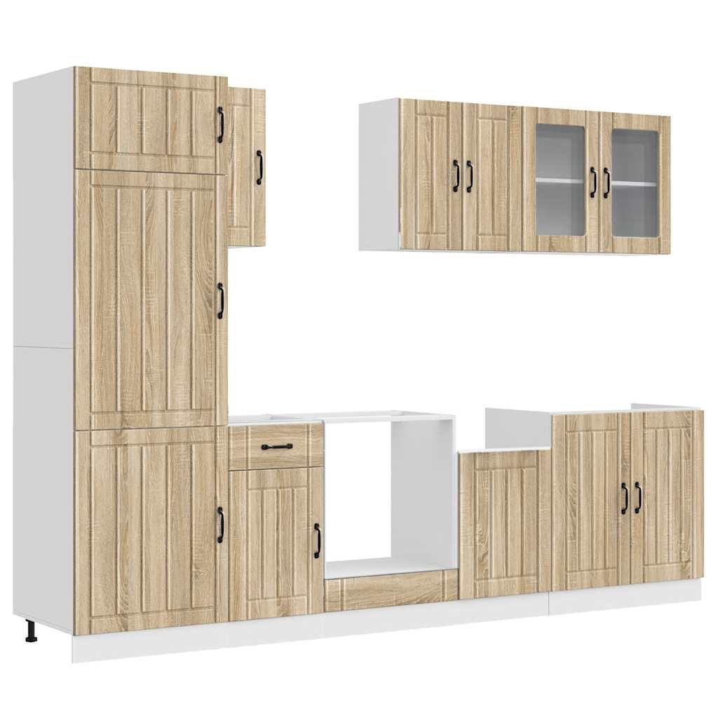 8 Piece Kitchen Cabinet Set "Lucca" Engineered Wood Sonoma oak