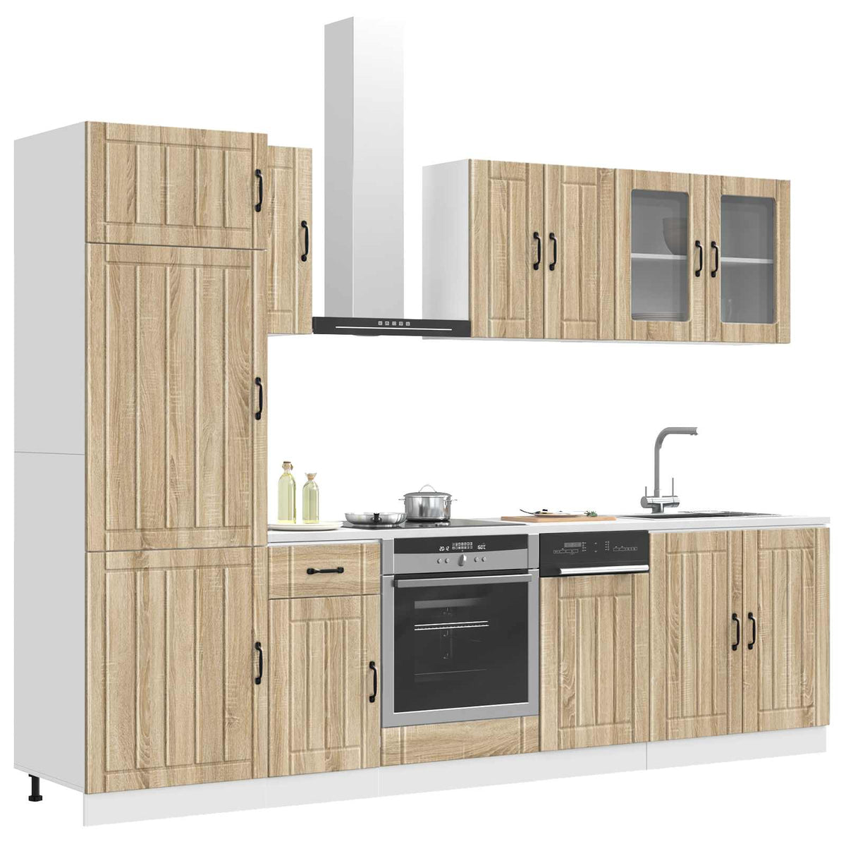 8 Piece Kitchen Cabinet Set "Lucca" Engineered Wood Sonoma oak