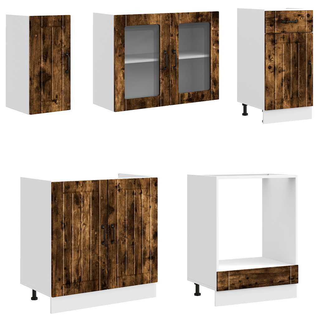 vidaXL 8 Piece Kitchen Cabinet Set "Lucca" Smoked Oak Engineered Wood 4