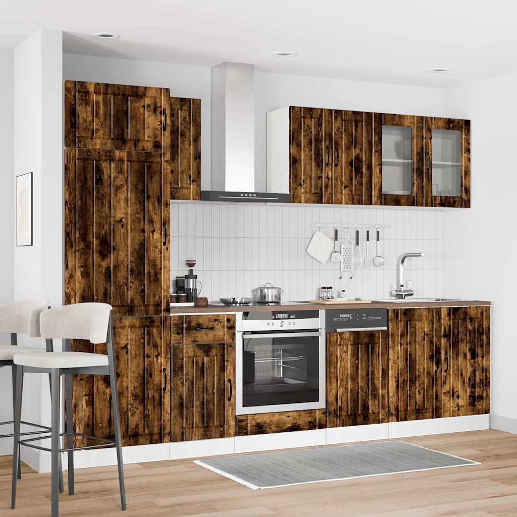 vidaXL 8 Piece Kitchen Cabinet Set "Lucca" Smoked Oak Engineered Wood 1