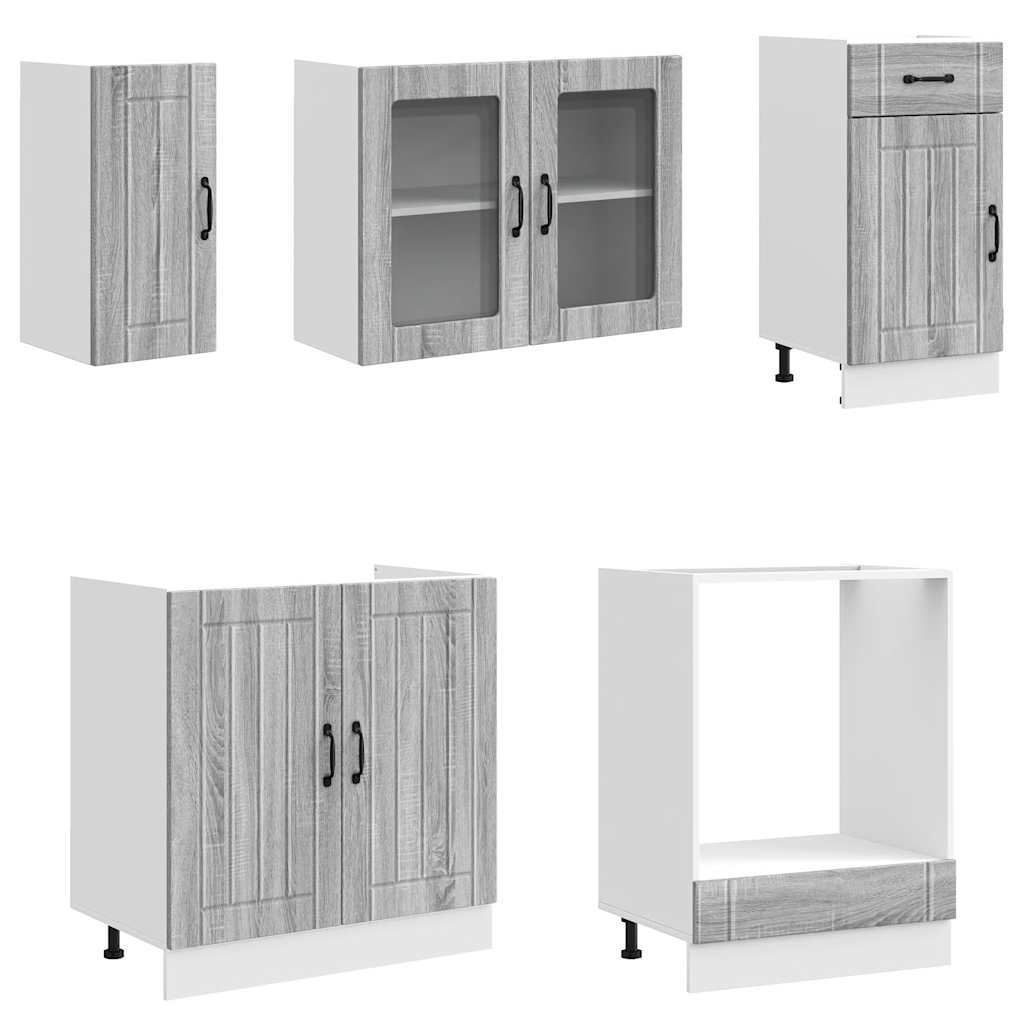 vidaXL 8 Piece Kitchen Cabinet Set "Kalmar" Grey Sonoma Engineered Wood 4