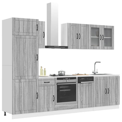 8 Piece Kitchen Cabinet Set "Lucca" Engineered Wood Grey sonoma