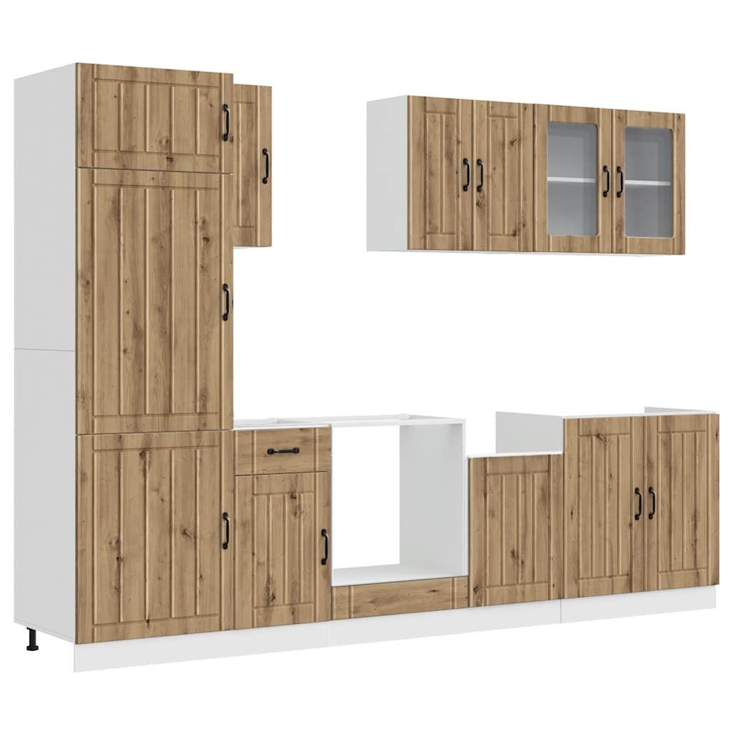 vidaXL 8 Piece Kitchen Cabinet Set "Kalmar" Artisan Oak Engineered Wood 2
