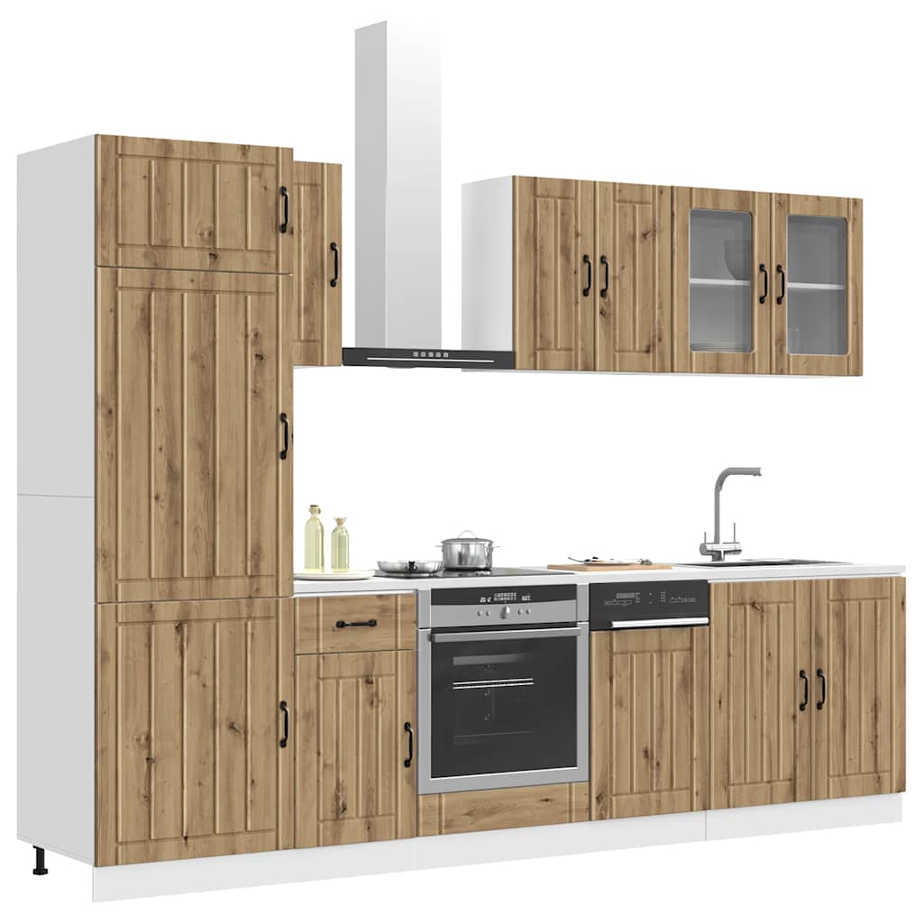 vidaXL 8 Piece Kitchen Cabinet Set "Kalmar" Artisan Oak Engineered Wood 3