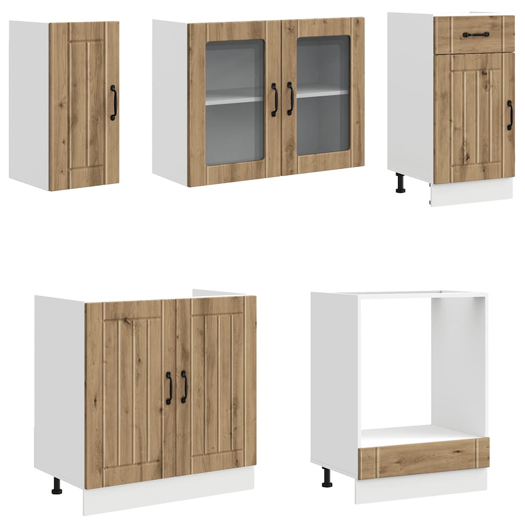 vidaXL 8 Piece Kitchen Cabinet Set "Kalmar" Artisan Oak Engineered Wood 4