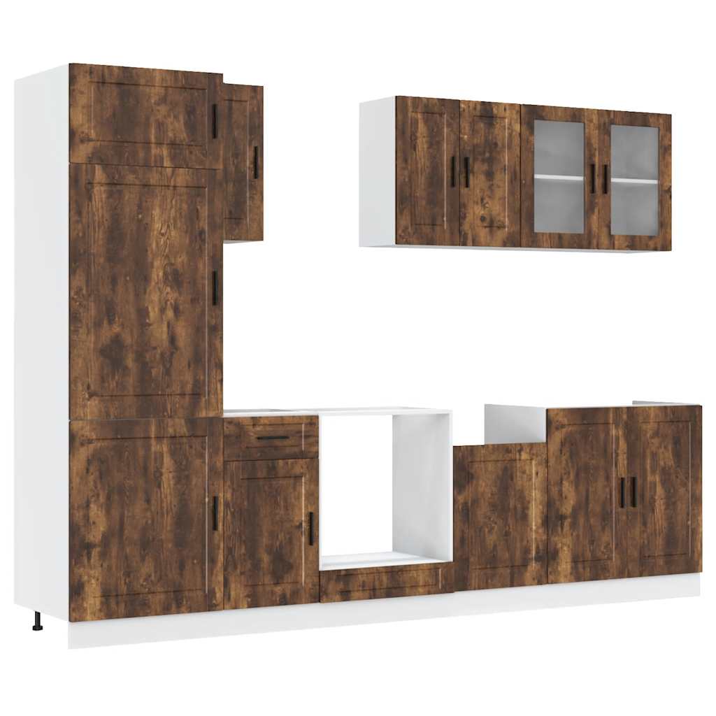 vidaXL 8 Piece Kitchen Cabinet Set "Porto" Smoked Oak Engineered Wood 2
