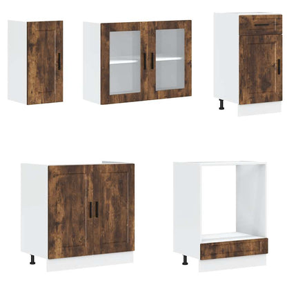 vidaXL 8 Piece Kitchen Cabinet Set "Porto" Smoked Oak Engineered Wood 4