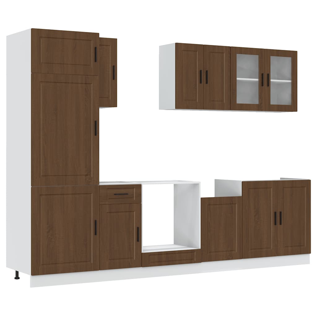 vidaXL 8 Piece Kitchen Cabinet Set "Kalmar" Brown Oak Engineered Wood 2