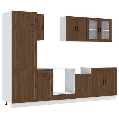 vidaXL 8 Piece Kitchen Cabinet Set "Kalmar" Brown Oak Engineered Wood 2