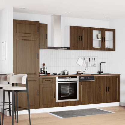 vidaXL 8 Piece Kitchen Cabinet Set "Kalmar" Brown Oak Engineered Wood 3