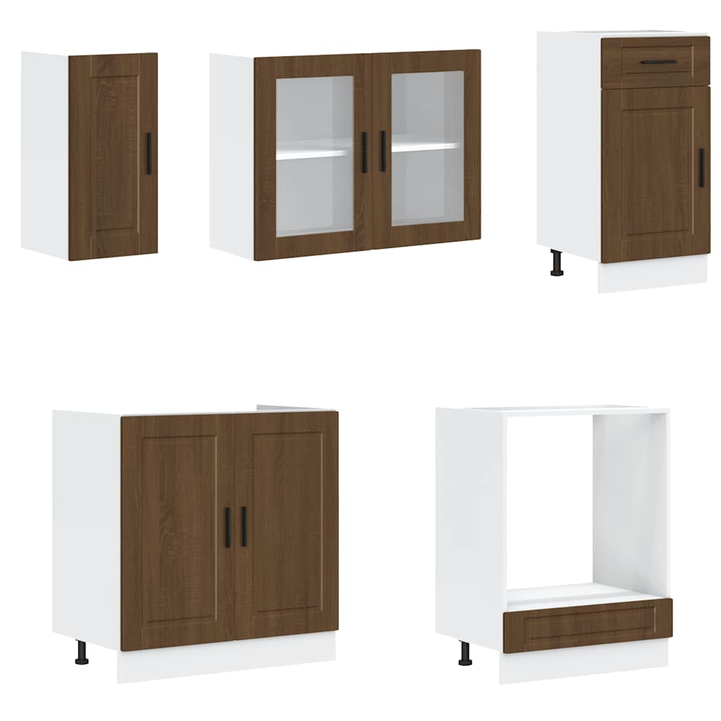 vidaXL 8 Piece Kitchen Cabinet Set "Kalmar" Brown Oak Engineered Wood 4