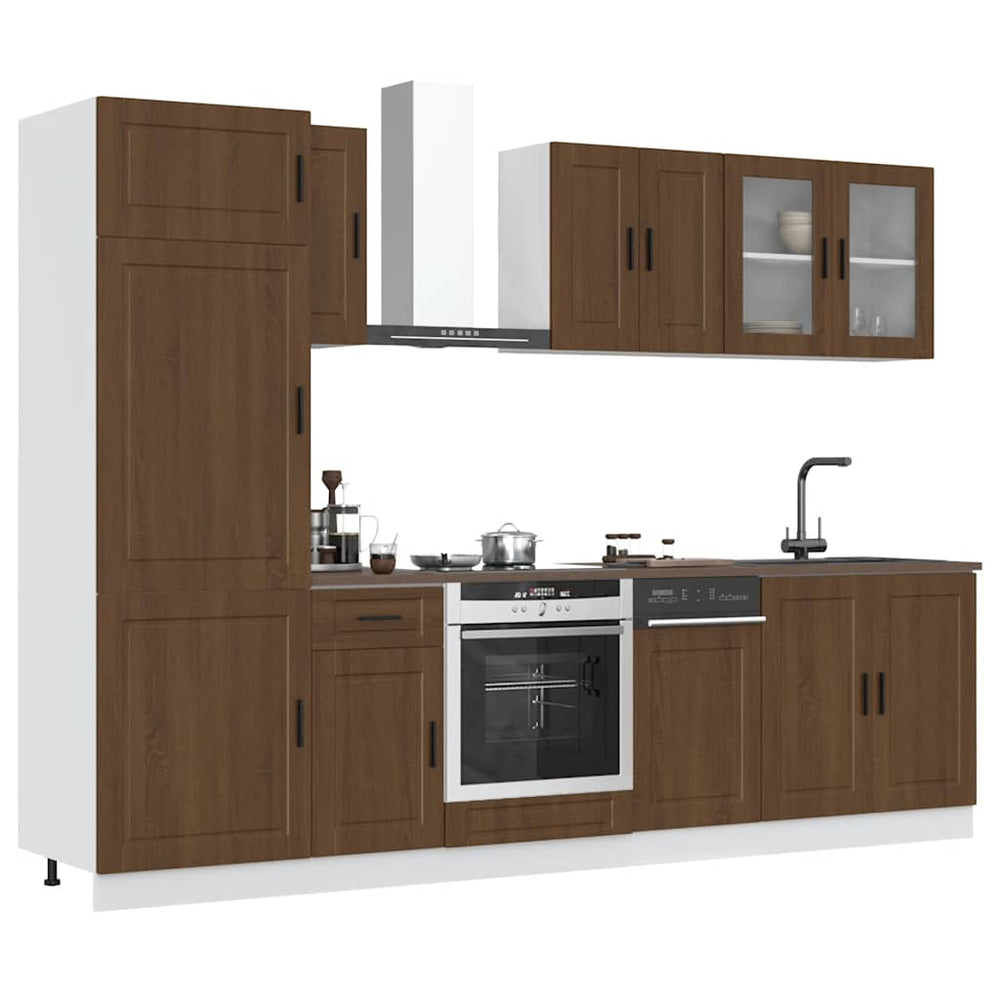 vidaXL 8 Piece Kitchen Cabinet Set "Kalmar" Brown Oak Engineered Wood
