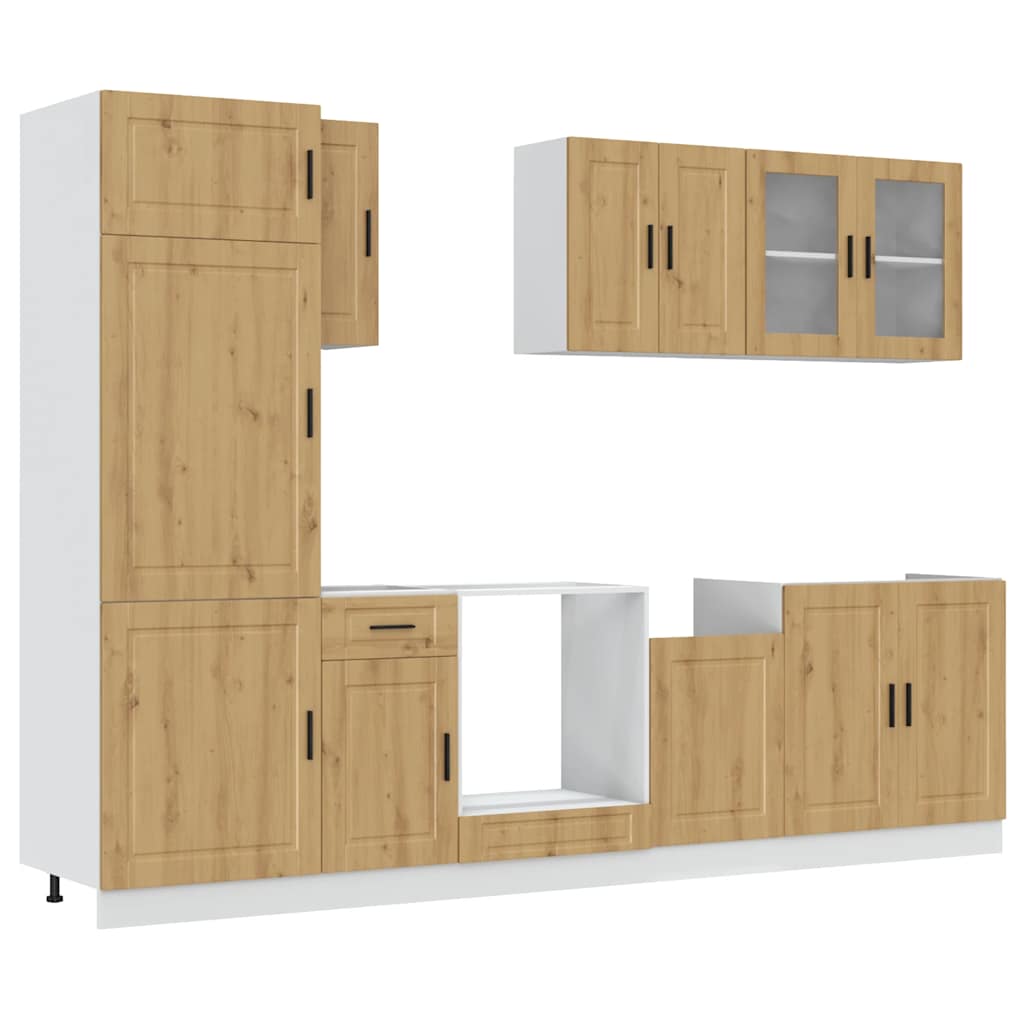 vidaXL 8 Piece Kitchen Cabinet Set "Kalmar" Artisan Oak Engineered Wood 2