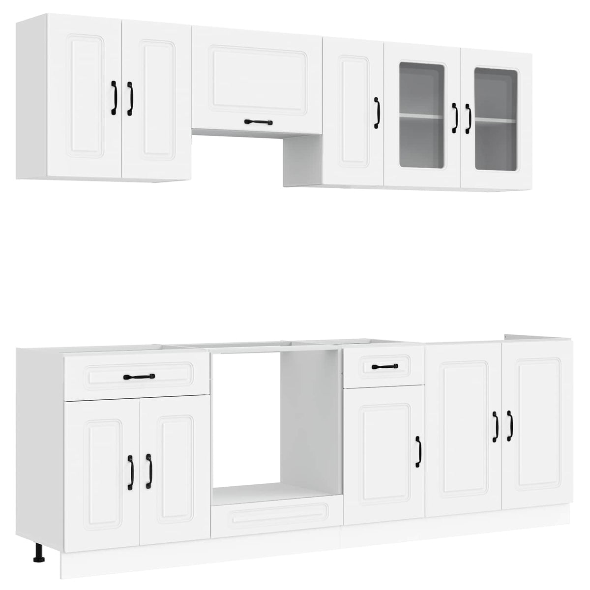 8 Piece Kitchen Cabinet Set "Kalmar" Engineered Wood White