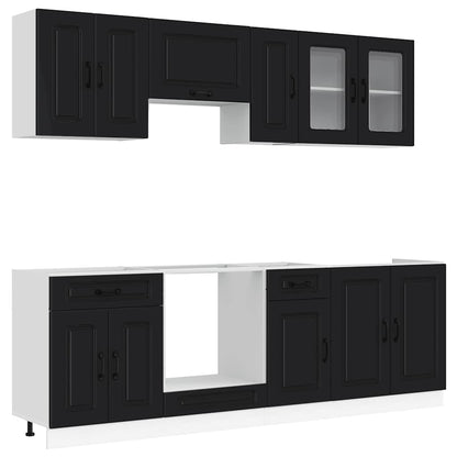 vidaXL 8 Piece Kitchen Cabinet Set "Kalmar" Black Engineered Wood 2