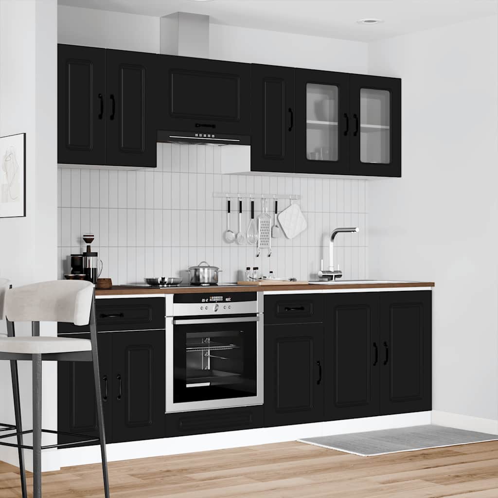 vidaXL 8 Piece Kitchen Cabinet Set "Kalmar" Black Engineered Wood 3