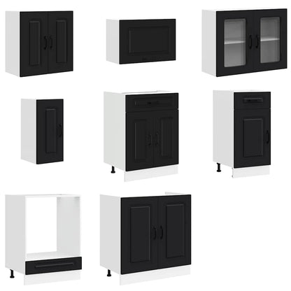 vidaXL 8 Piece Kitchen Cabinet Set "Kalmar" Black Engineered Wood 4