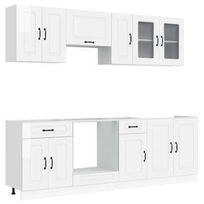 vidaXL 8 Piece Kitchen Cabinet Set "Kalmar" High Gloss White Engineered Wood 2