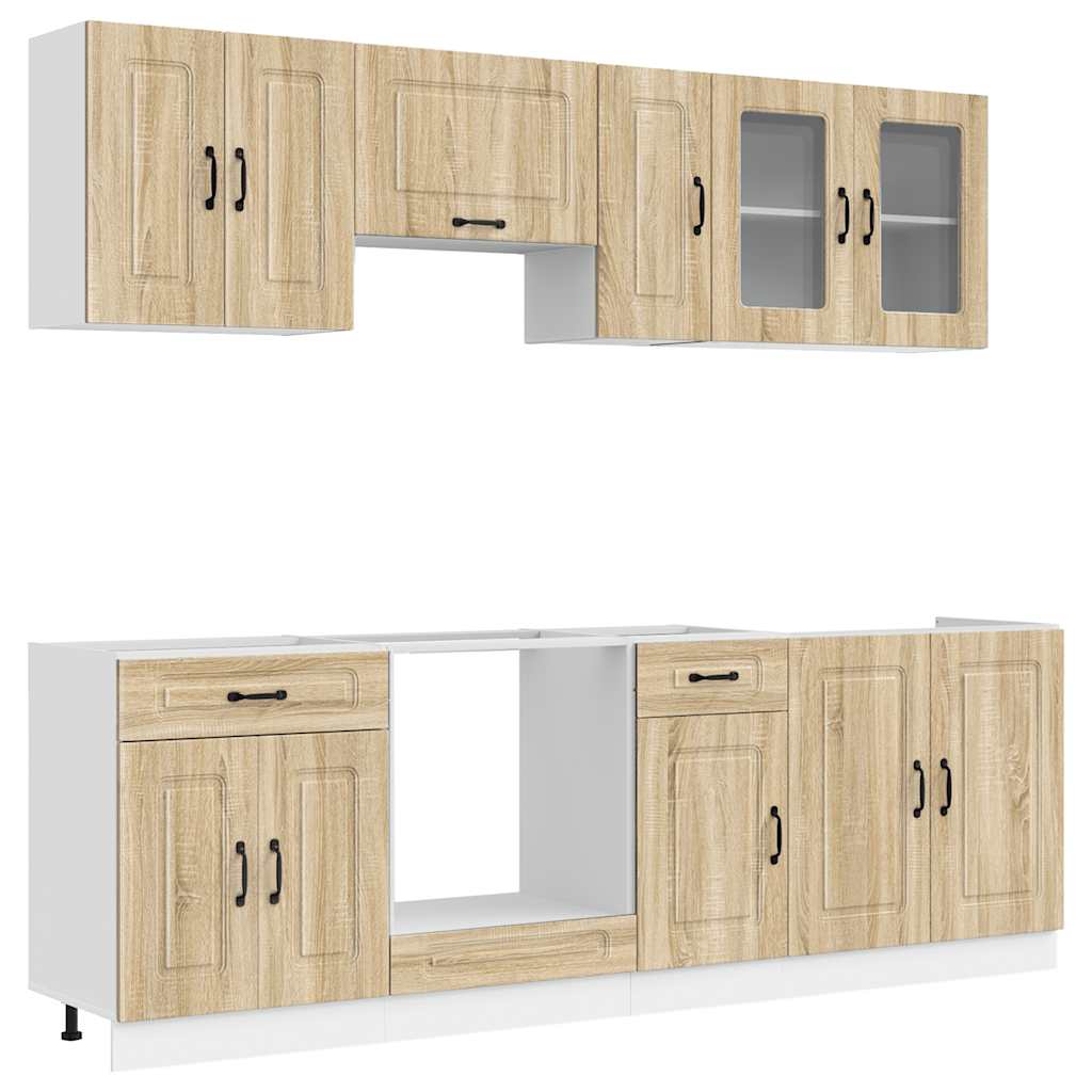vidaXL 8 Piece Kitchen Cabinet Set Kalmar Sonoma Oak Engineered Wood 2