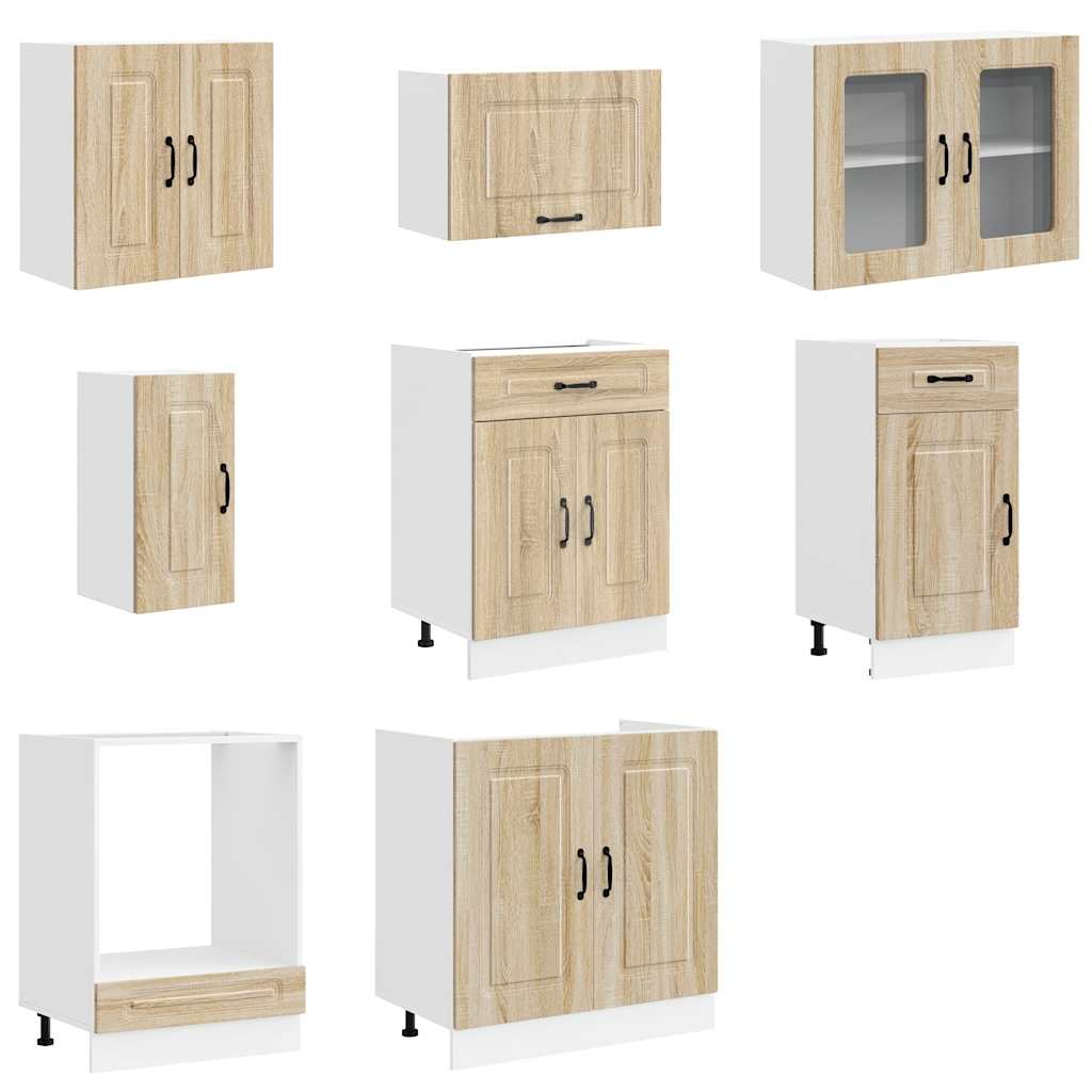 vidaXL 8 Piece Kitchen Cabinet Set Kalmar Sonoma Oak Engineered Wood 4