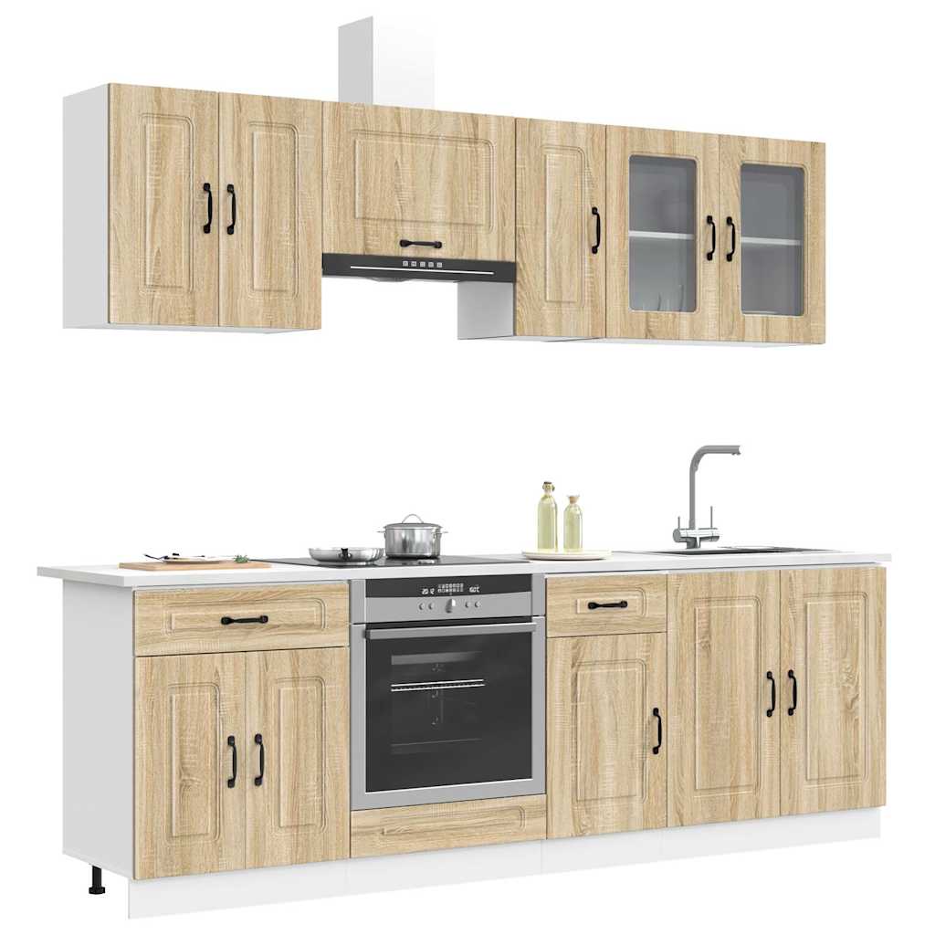 vidaXL 8 Piece Kitchen Cabinet Set Kalmar Sonoma Oak Engineered Wood 1