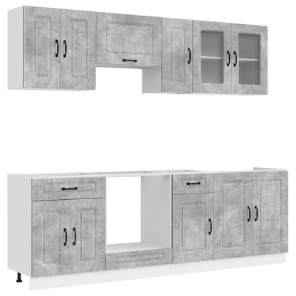 vidaXL 8 Piece Kitchen Cabinet Set "Kalmar" Concrete Grey Engineered Wood 2