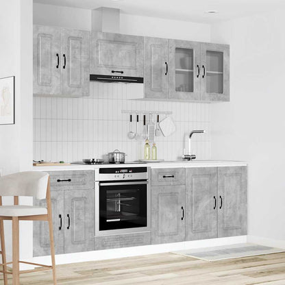vidaXL 8 Piece Kitchen Cabinet Set "Kalmar" Concrete Grey Engineered Wood 3