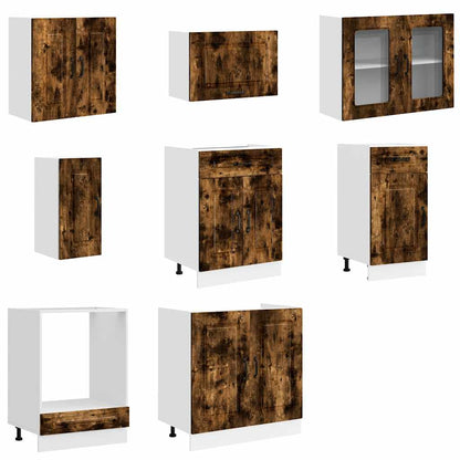 vidaXL 8 Piece Kitchen Cabinet Set Kalmar Smoked Oak Engineered Wood 4
