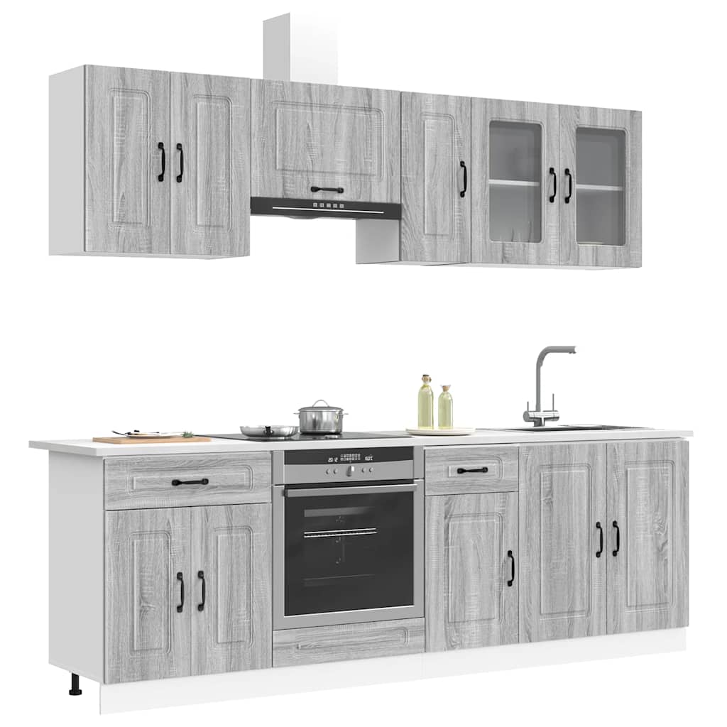 vidaXL 8 Piece Kitchen Cabinet Set "Kalmar" Grey Sonoma Engineered Wood 1