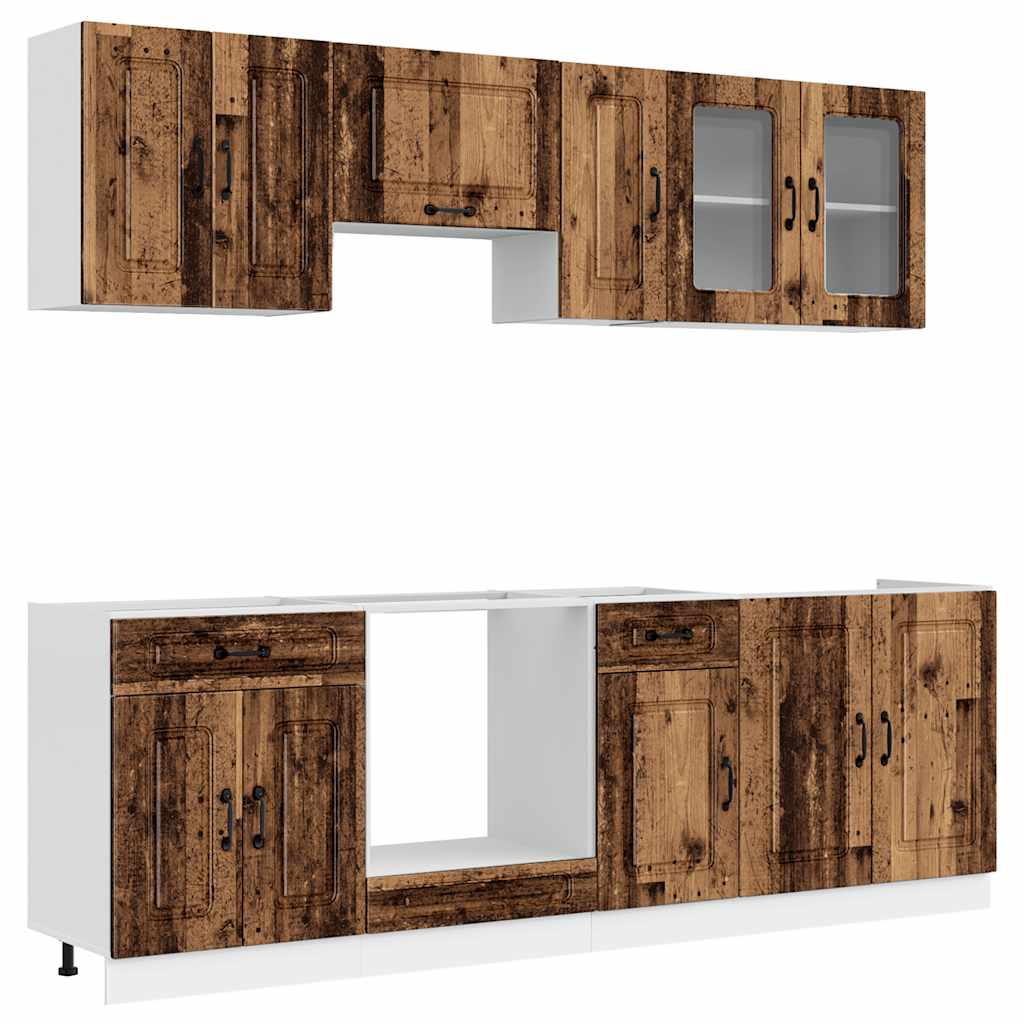 vidaXL 8 Piece Kitchen Cabinet Set Kalmar Old Wood Engineered Wood 2