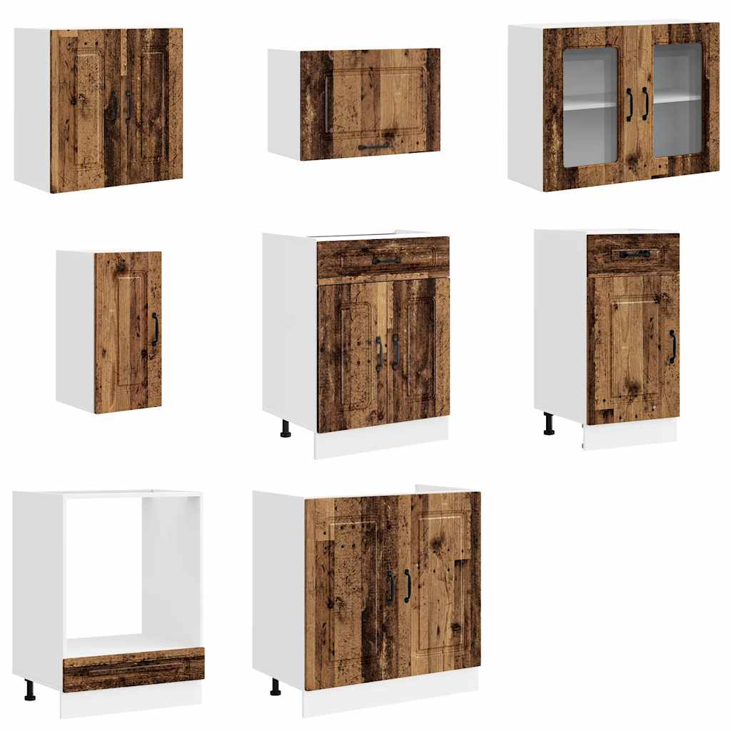 vidaXL 8 Piece Kitchen Cabinet Set Kalmar Old Wood Engineered Wood 4