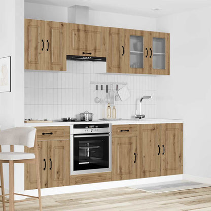 vidaXL 8 Piece Kitchen Cabinet Set Kalmar Artisan Oak Engineered Wood 3