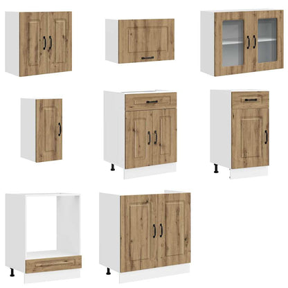 vidaXL 8 Piece Kitchen Cabinet Set Kalmar Artisan Oak Engineered Wood 4