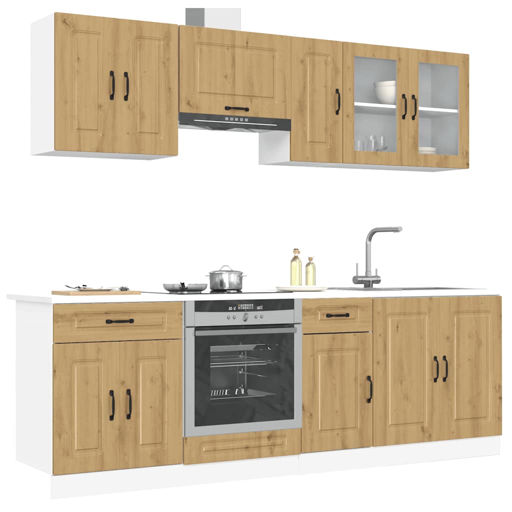 vidaXL 8 Piece Kitchen Cabinet Set Kalmar Artisan Oak Engineered Wood 1